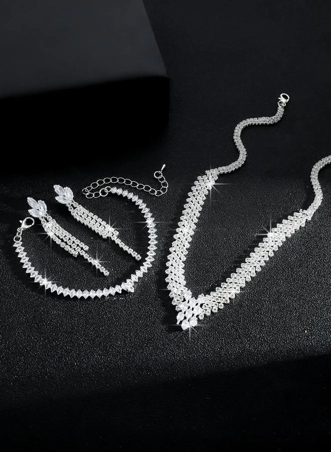 Take Two  3-Piece Embellished Necklace, Bracelet And Earrings Jewelry Set for Women | Best Price UAE